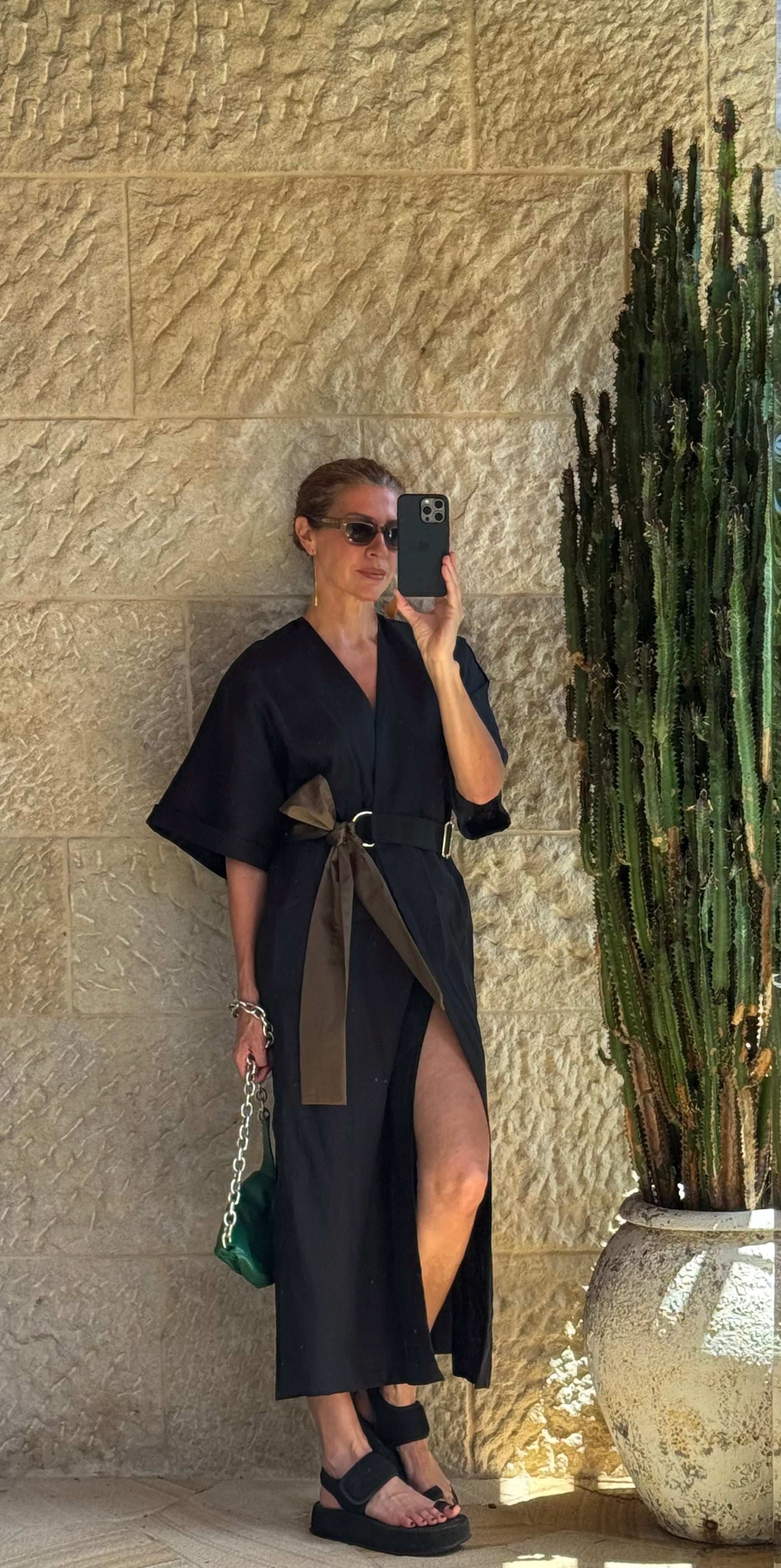 Paradiso Wrap Dress Long / Noir