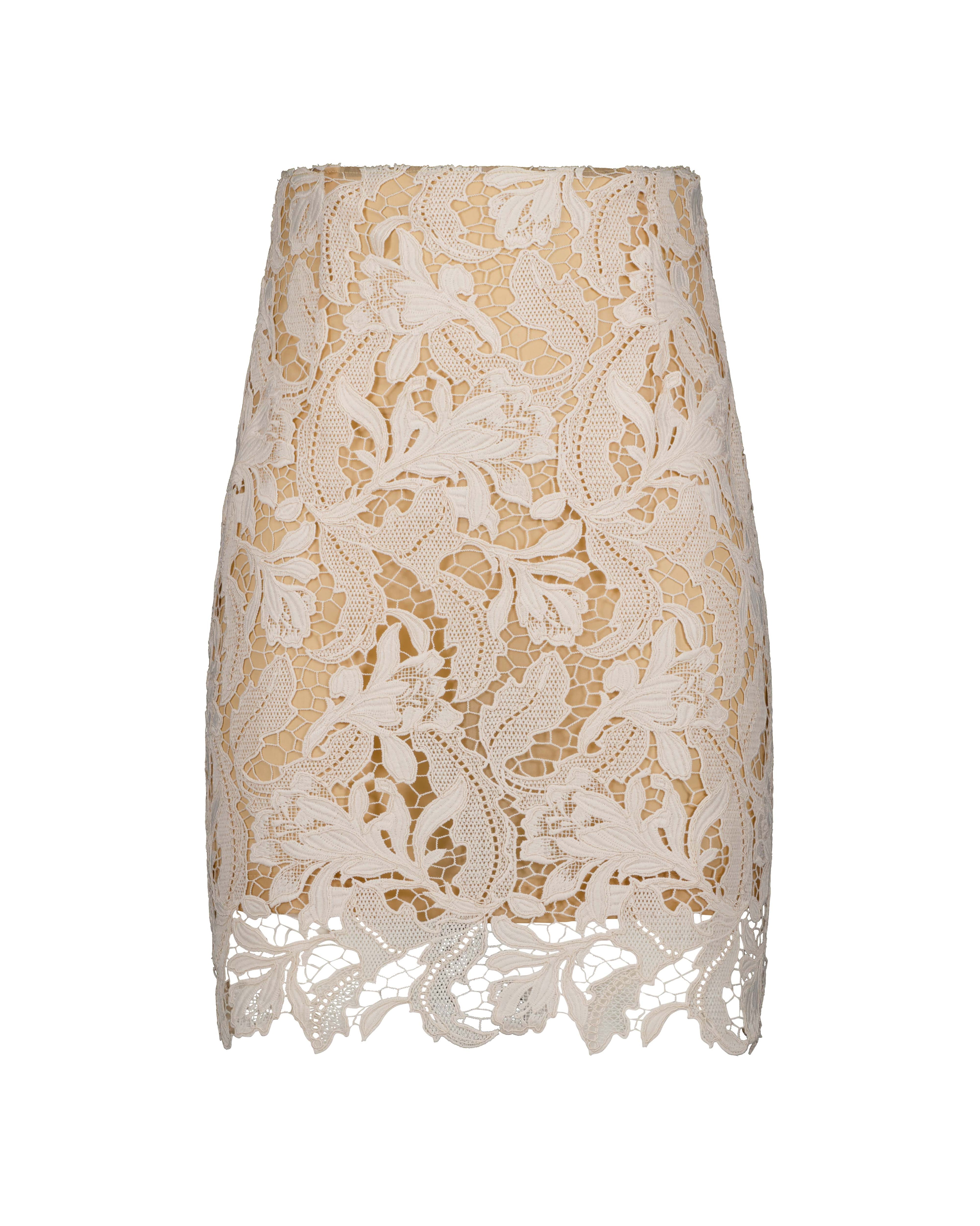 The Florentine Lace Skirt / Buttermilk