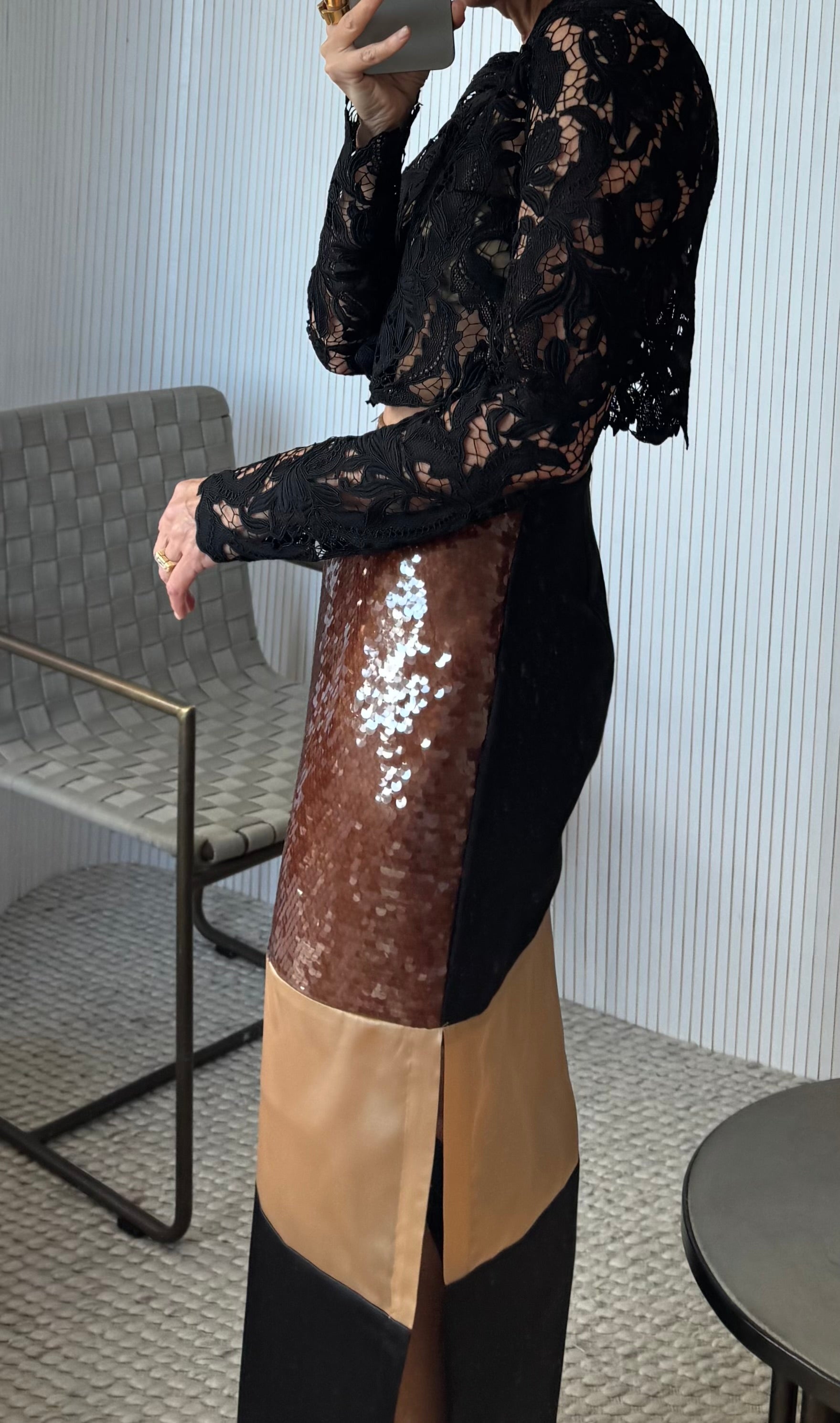 The Florentine Lace Top / Black