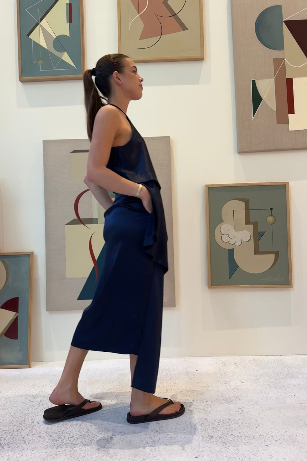 La Roche Silk Skirt / French Navy