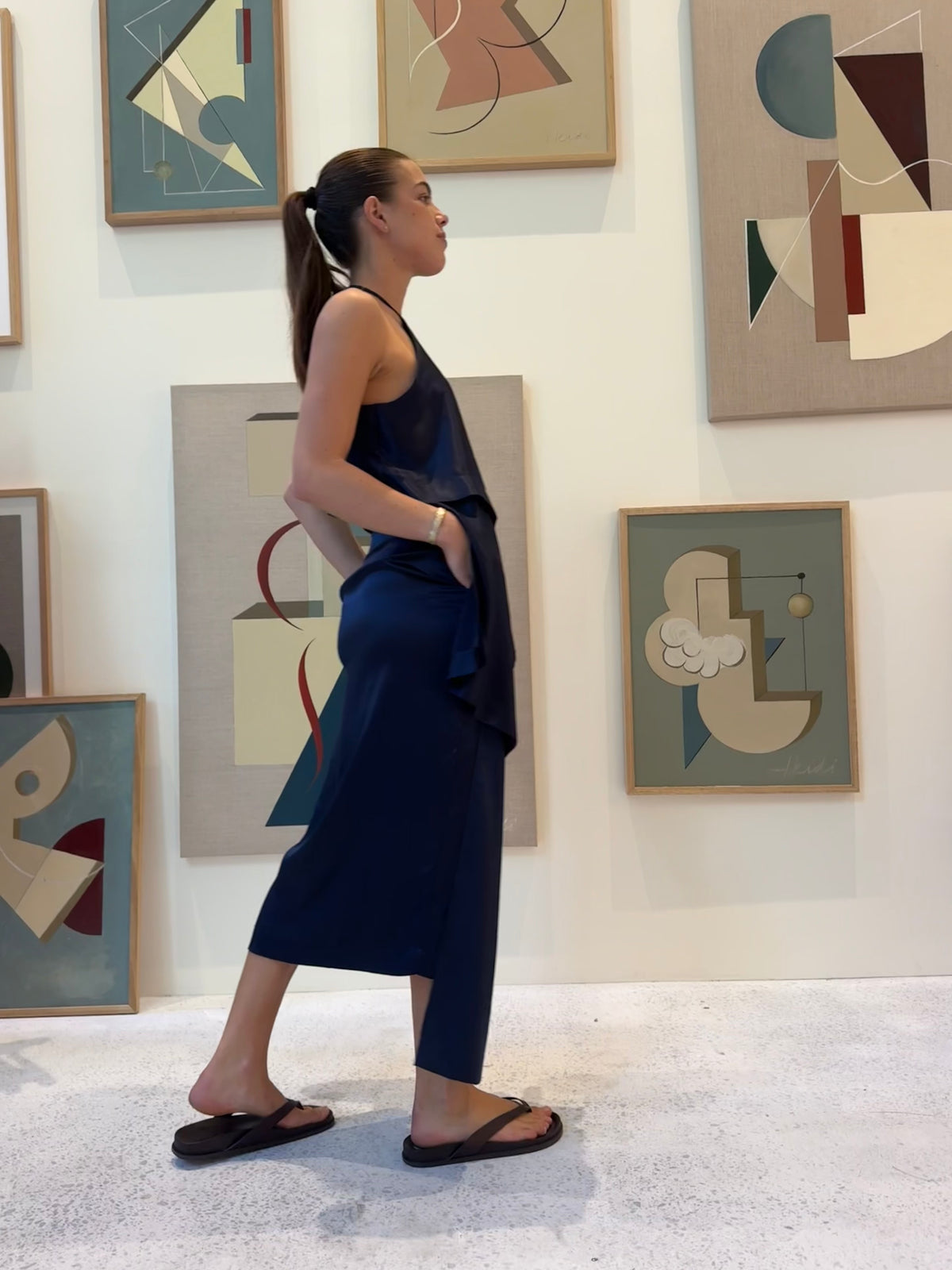 La Roche Silk Skirt / French Navy