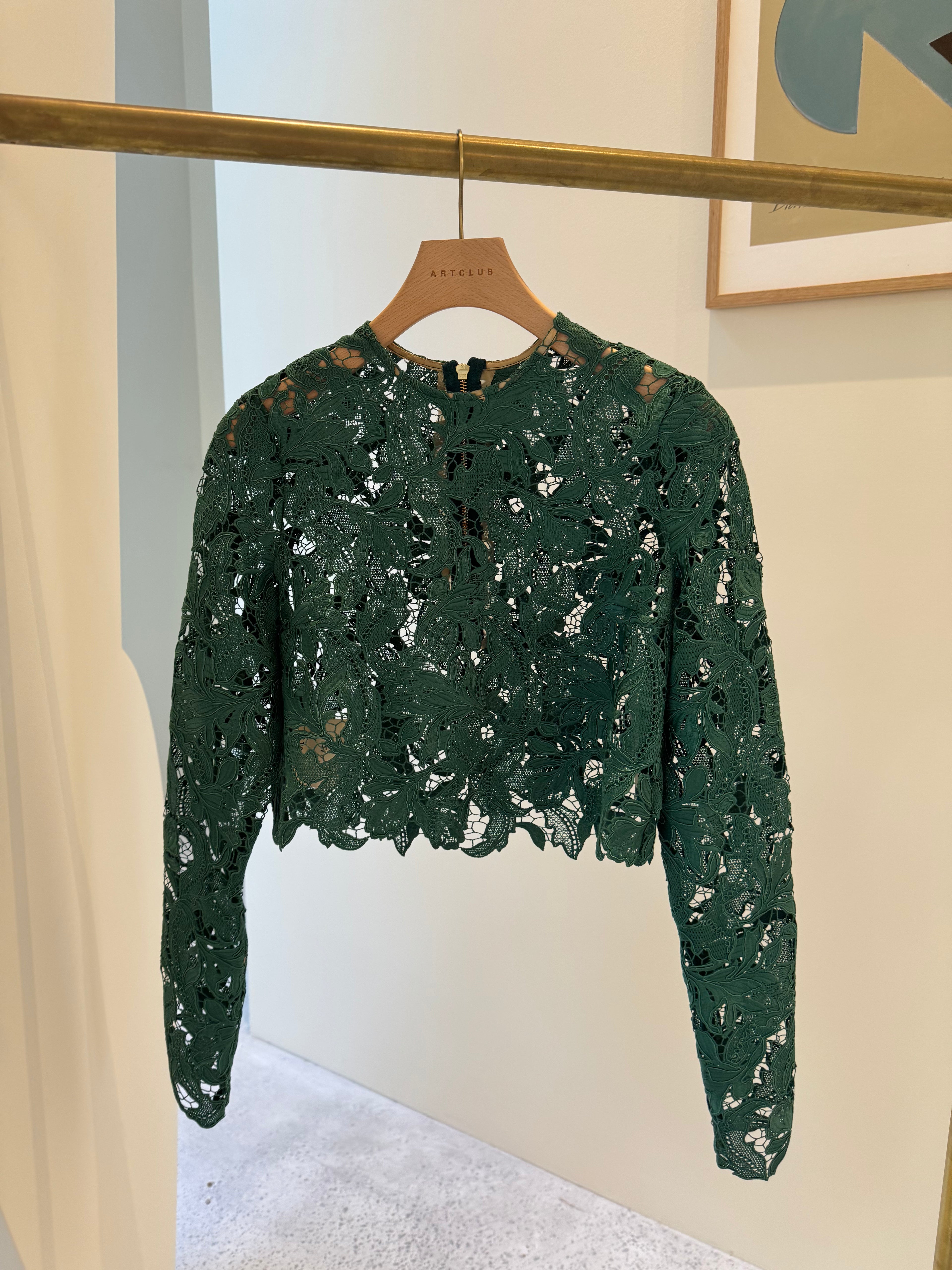 The Florentine Lace Top / Vert