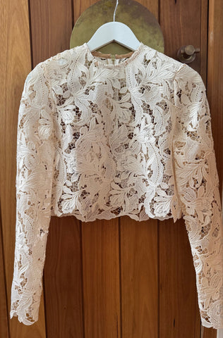 The Florentine Lace Top Buttermilk