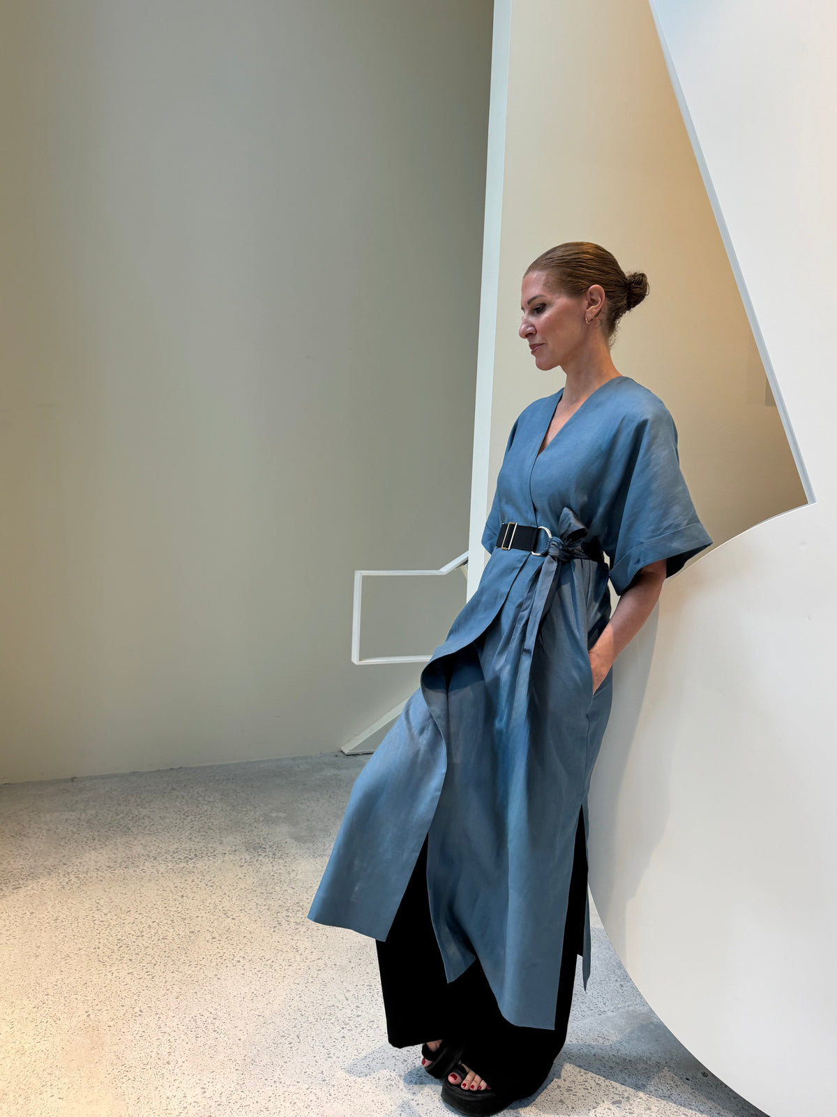 Paradiso Wrap Dress Long / Cielo