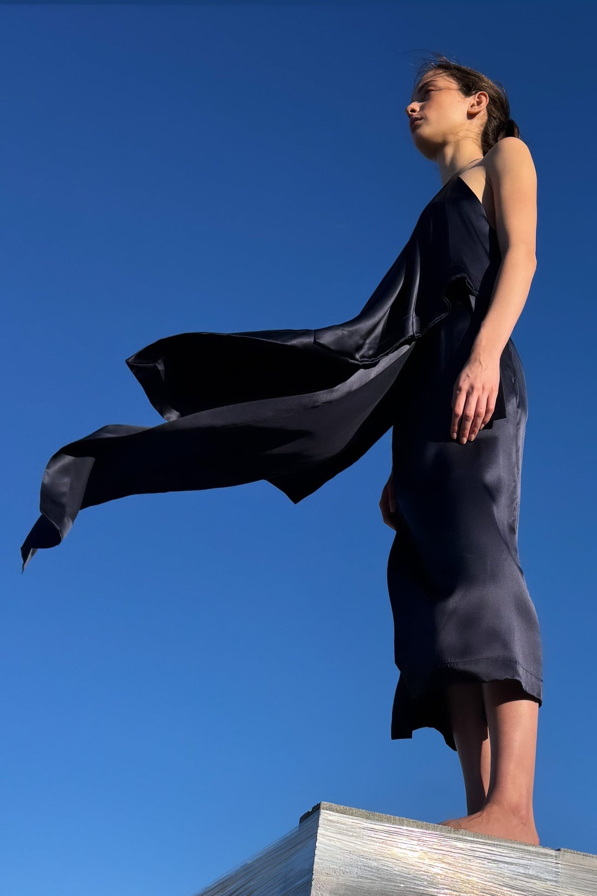 La Roche Silk Skirt / French Navy