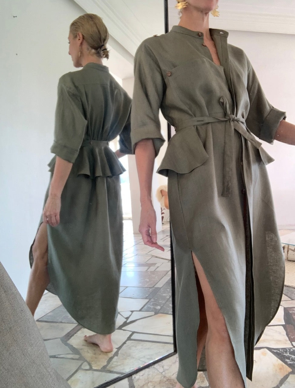 Florican Shirt Dress Khaki