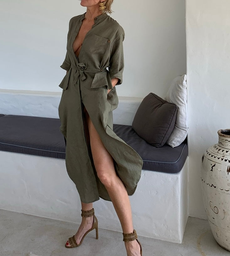 Florican Shirt Dress Khaki