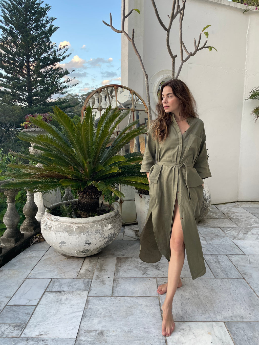 Florican Shirt Dress Khaki